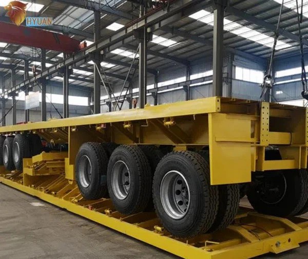 Flatbed Truck Loaded Into Container